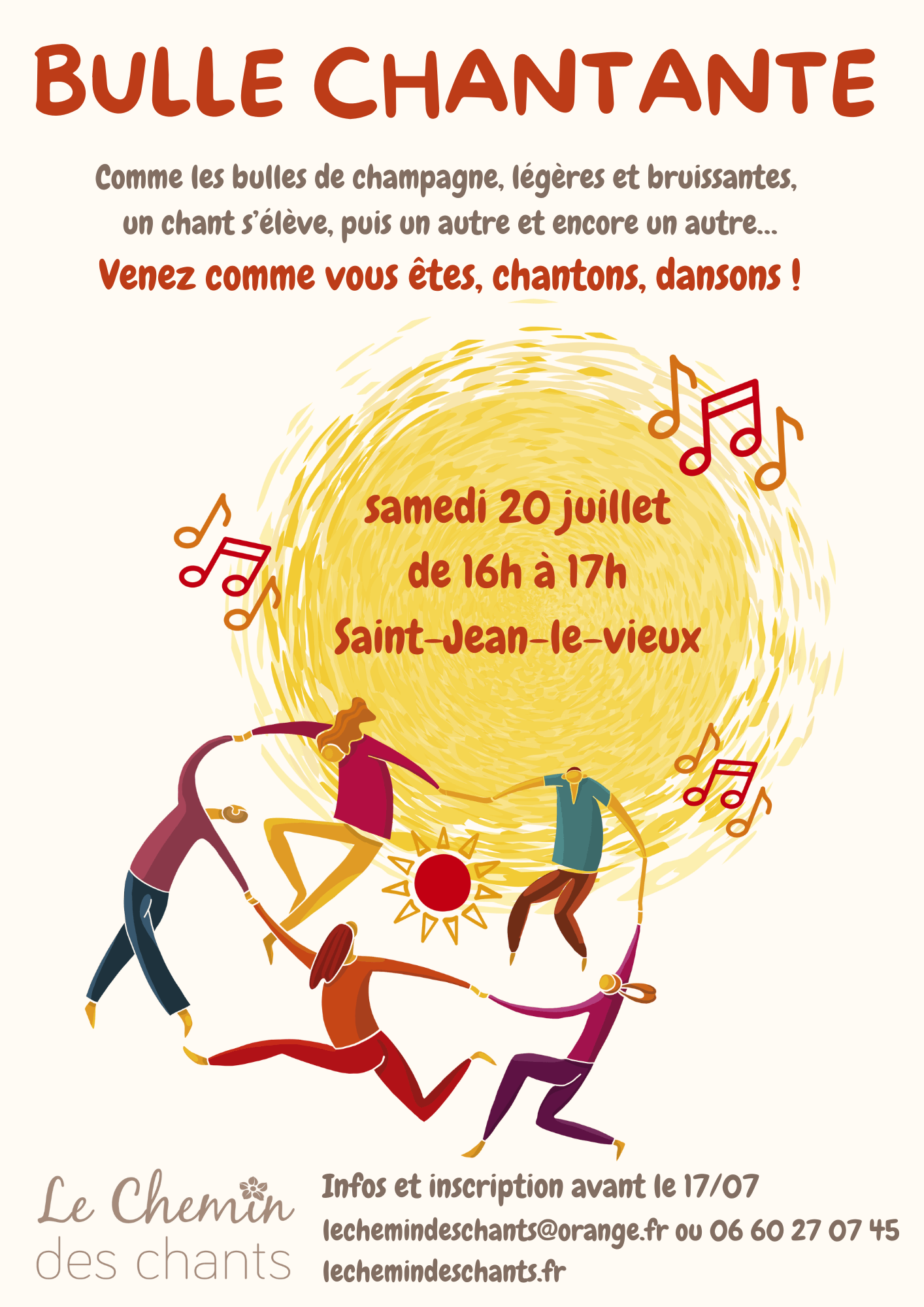 Participez à la bulle chantante le samedi 20 juillet à Saint-Jean-le-Vieux