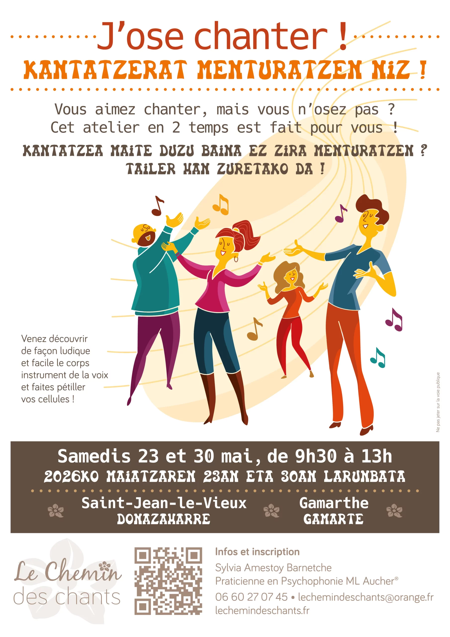 Participez à l'atelier J'ose chanter ! les samedis 23 et 30 mai