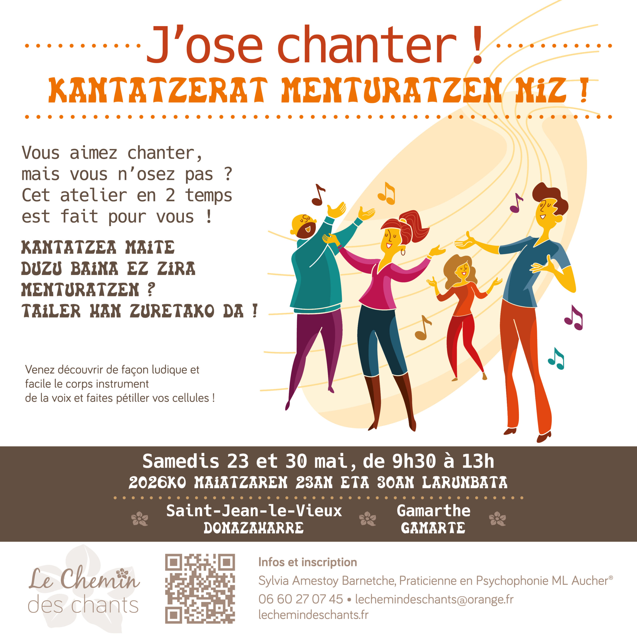 Participez à l'atelier J'ose chanter ! les samedis 23 et 30 mai