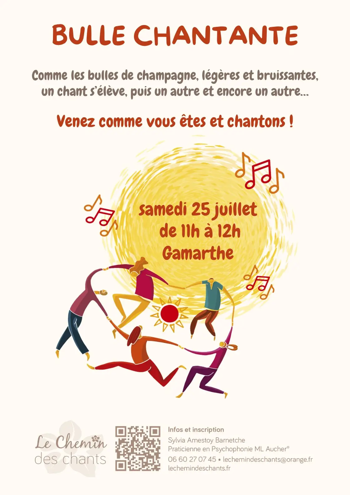 Participez à la bulle chantante le samedi 25 juillet à Gamarthe